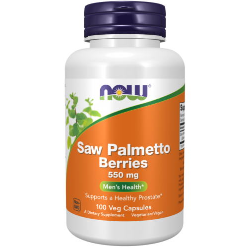 Saw Palmetto Berries 550 mg - 100 Veg Capsules - Now Foods